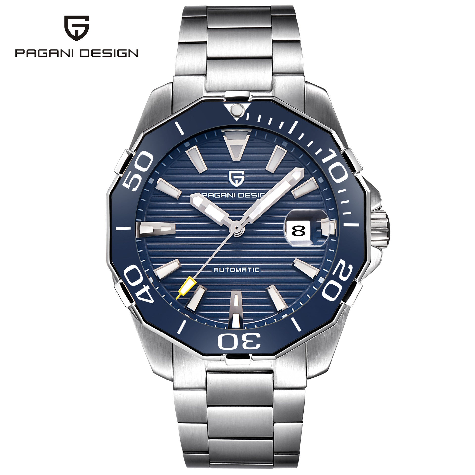 Men's Multifunctional Round Steel Watch with Steel Band