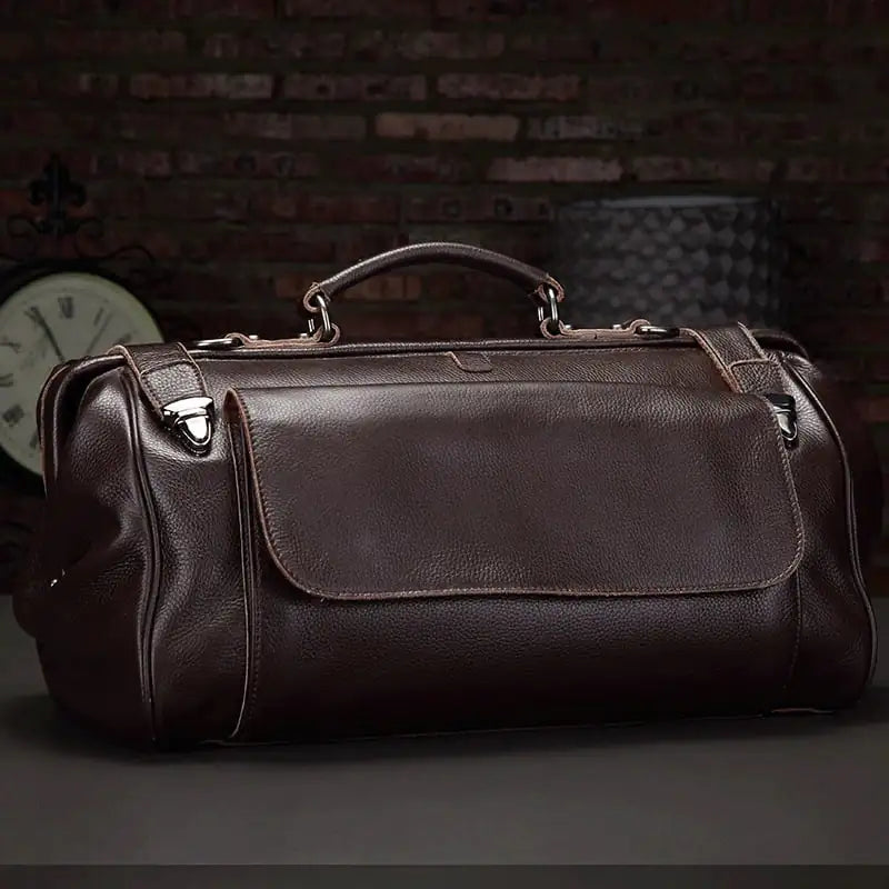 Genuine Leather Business Travel Luggage Bag