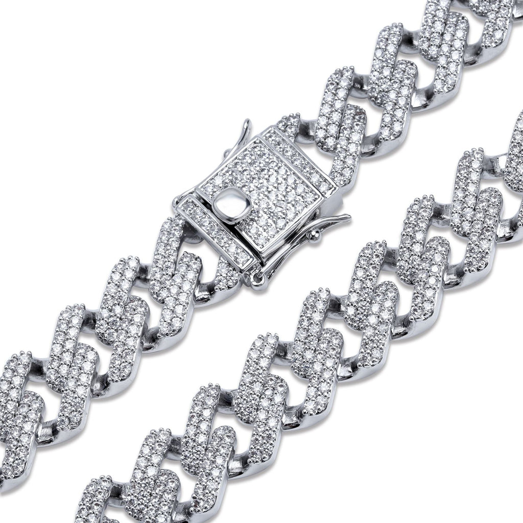 Men's Hip Hop Miami Cuban Link Necklace with Zirconia