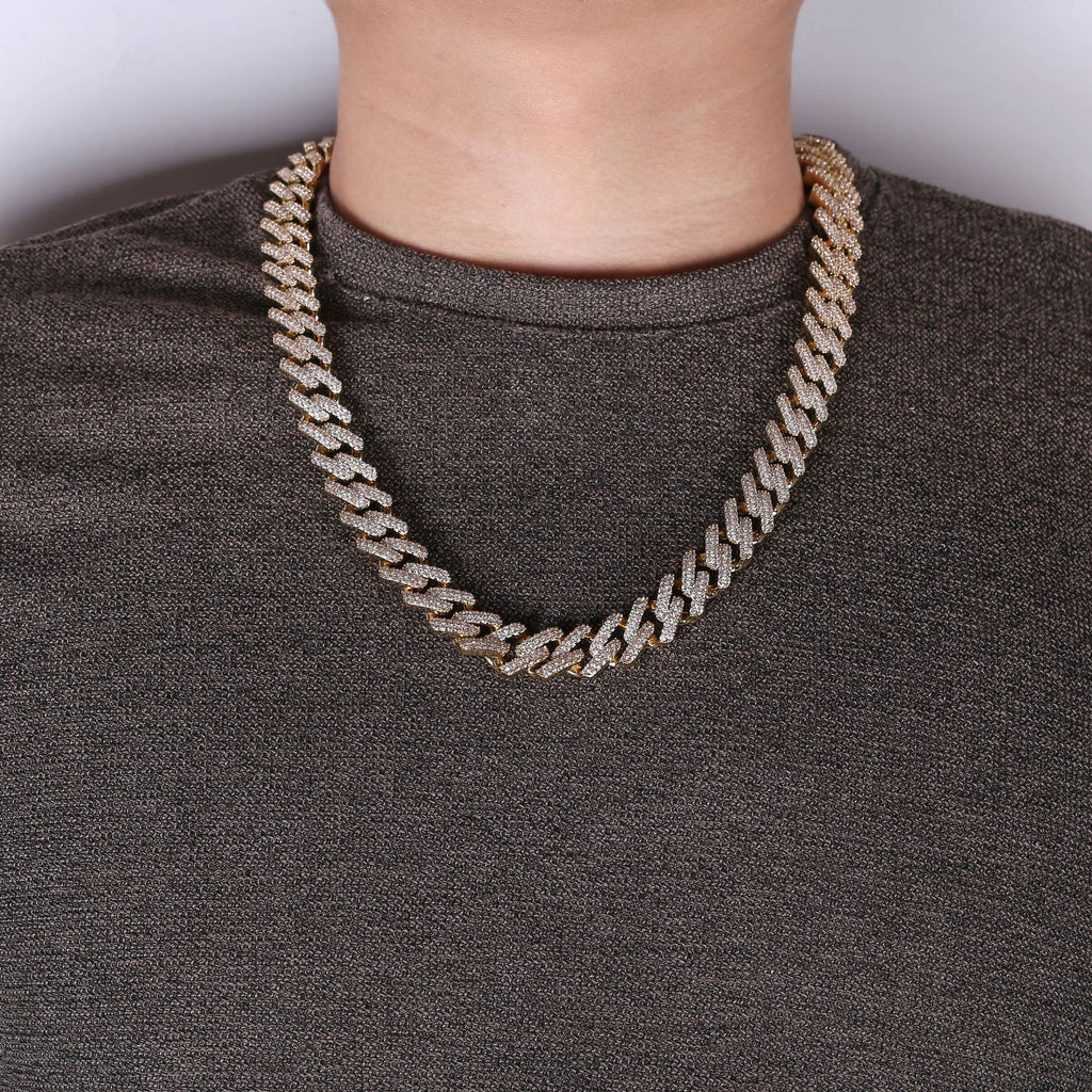 Men's Hip Hop Miami Cuban Link Necklace with Zirconia