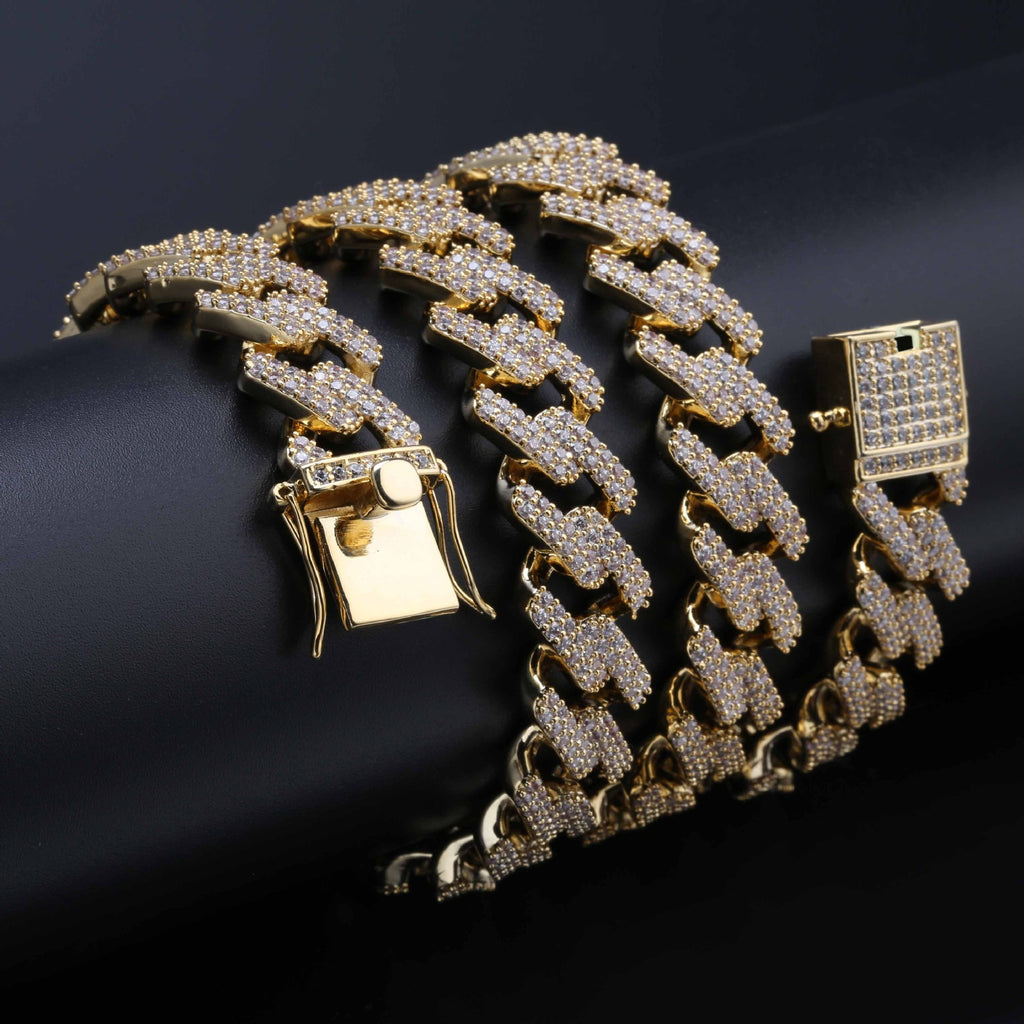 Men's Hip Hop Miami Cuban Link Necklace with Zirconia