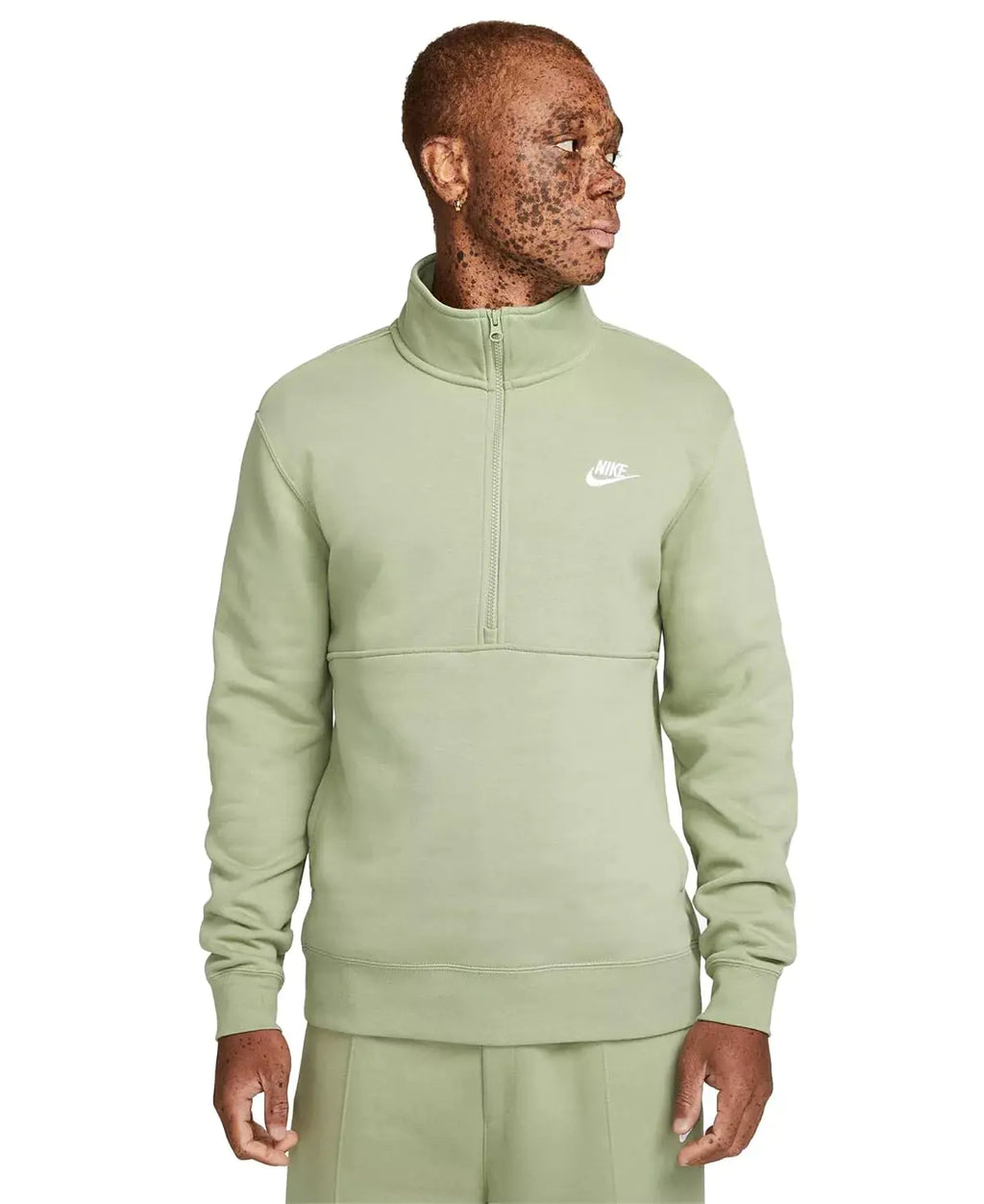 Nike Sportswear Club Mens Brushed-Back 1/2-Zip Pullover XL Green