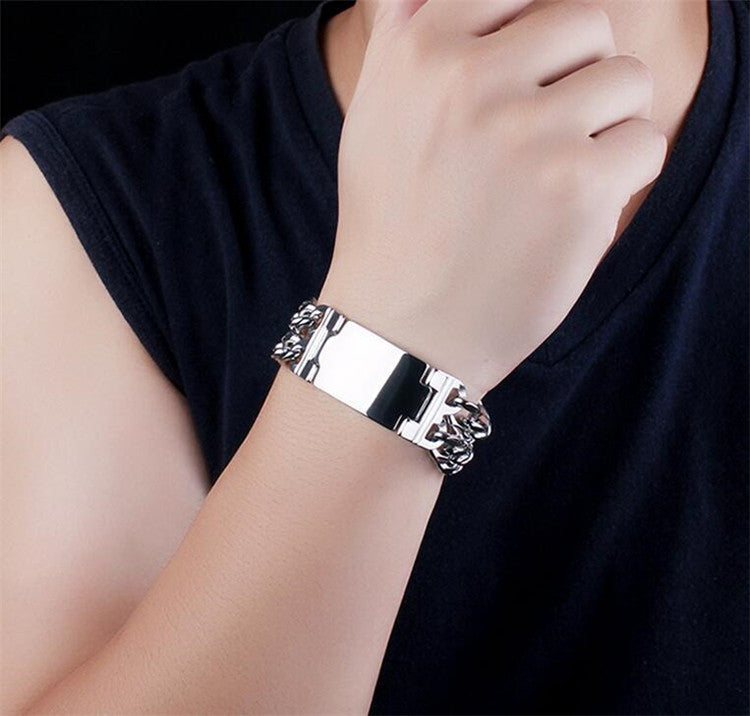 Classic Men's Titanium Steel Cross Bracelet