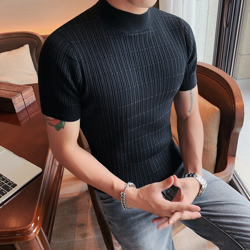 Summer New Men's Casual Striped Knit T-Shirt