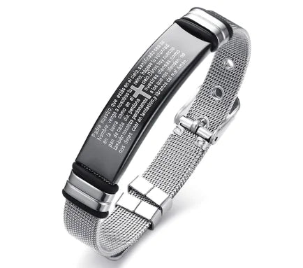 Titanium Steel Cross Bracelet for Men