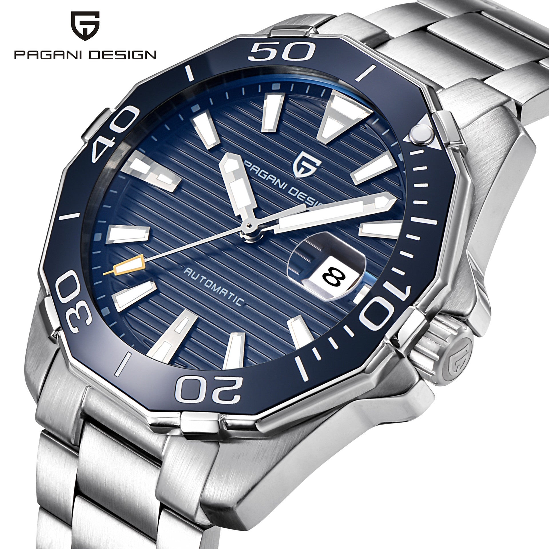 Men's Multifunctional Round Steel Watch with Steel Band