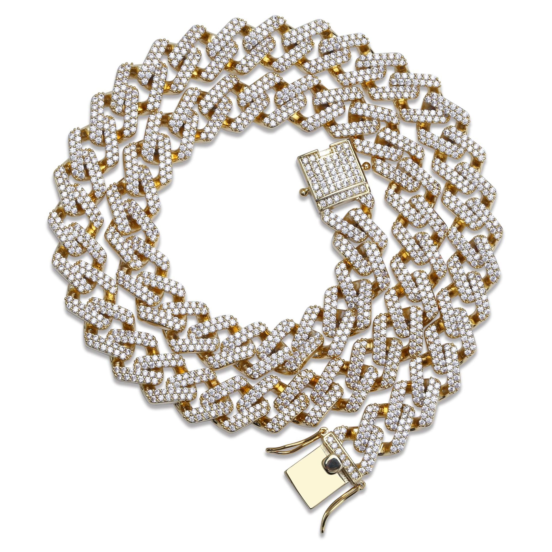 Men's Hip Hop Miami Cuban Link Necklace with Zirconia