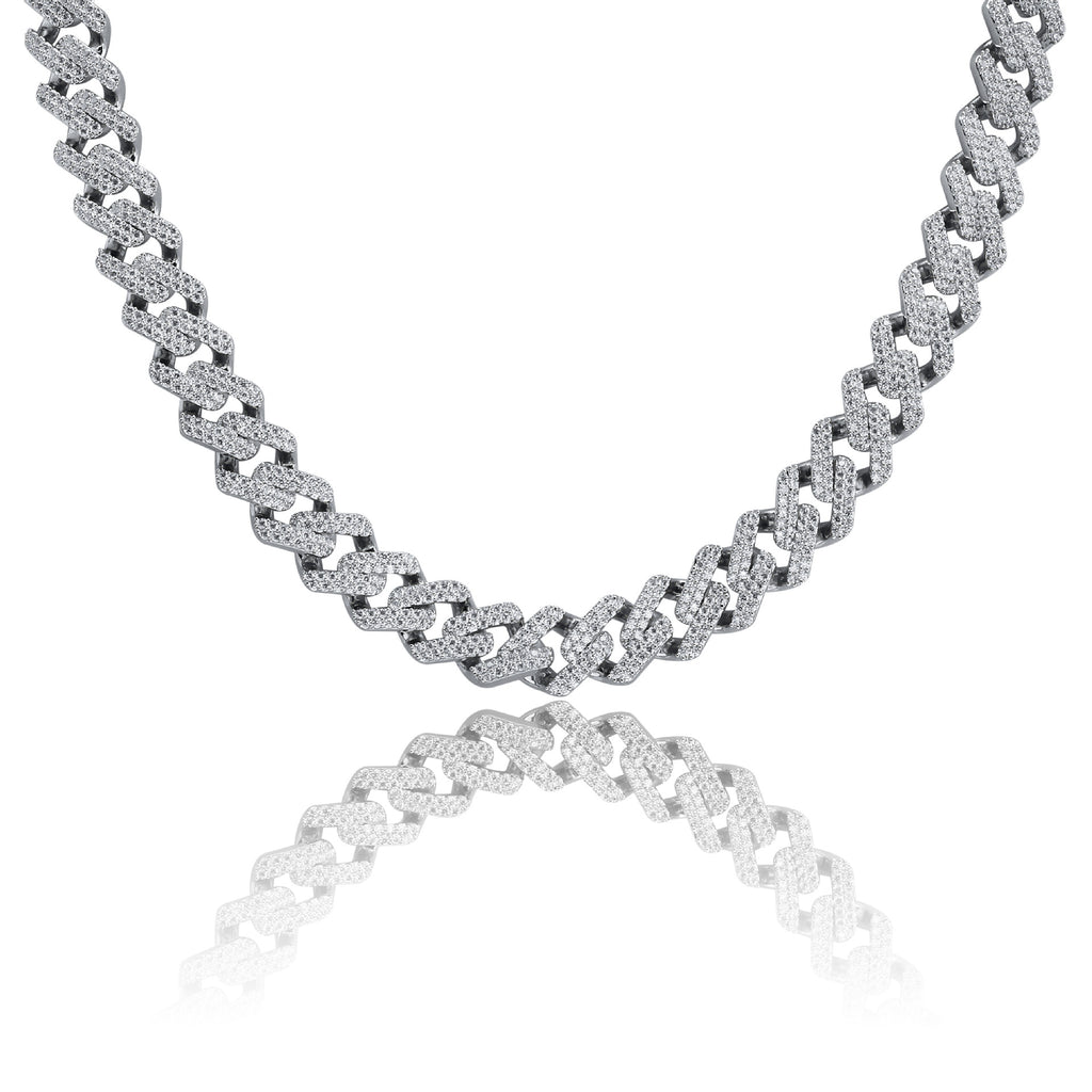 Men's Hip Hop Miami Cuban Link Necklace with Zirconia