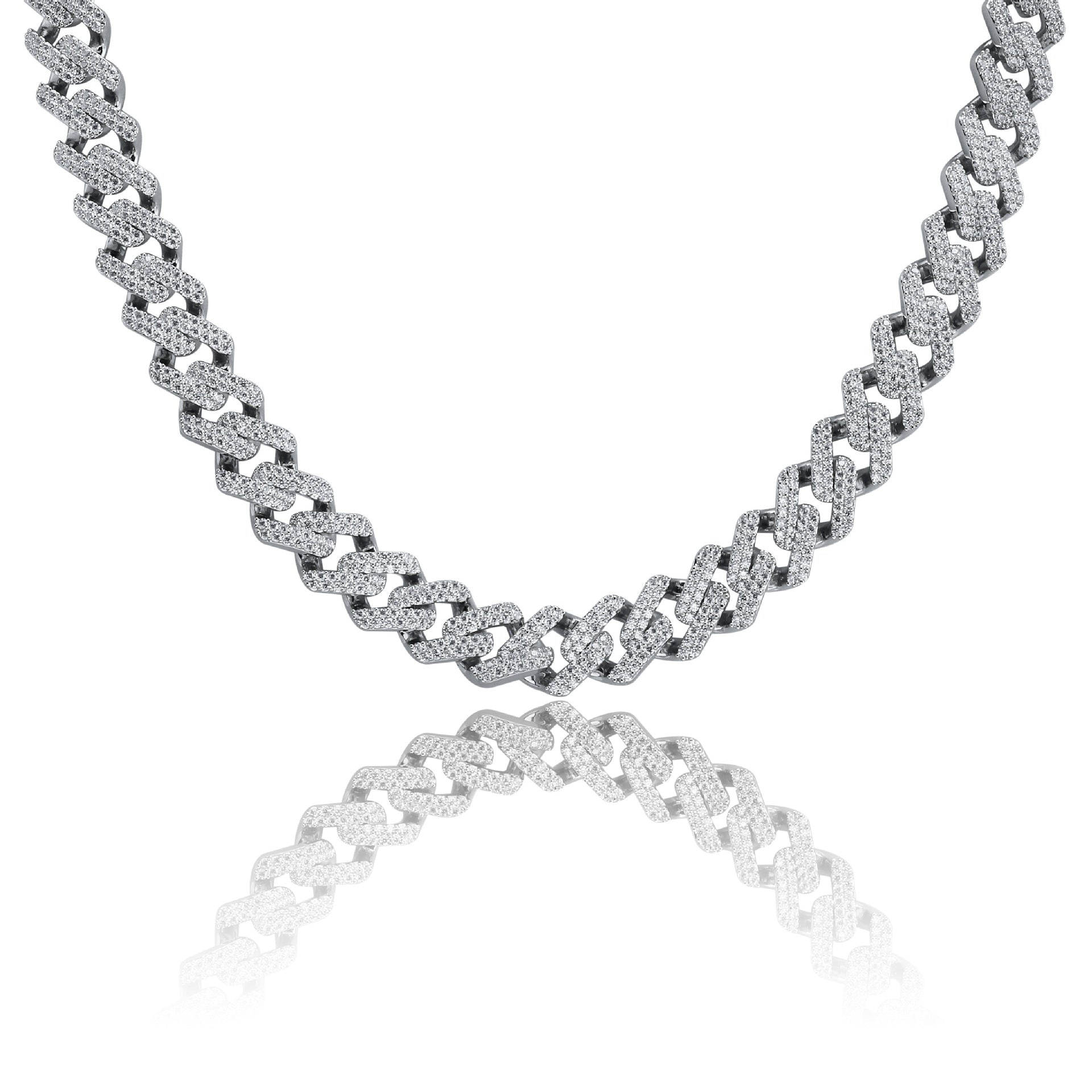 Men's Hip Hop Miami Cuban Link Necklace with Zirconia