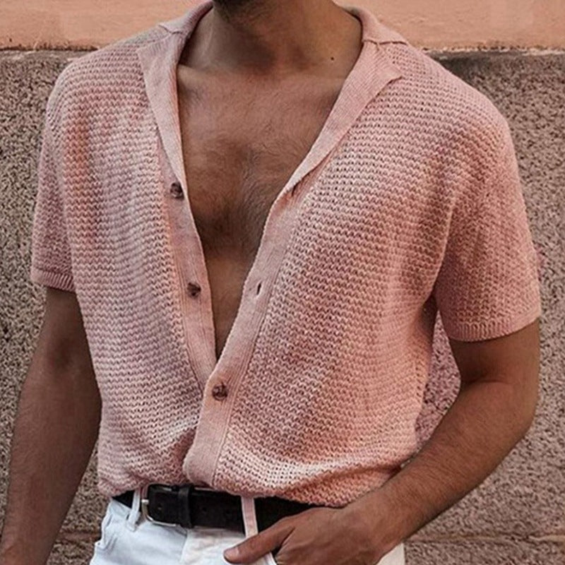 Men's Summer Loose Fit Knit Polo Shirt SY0079