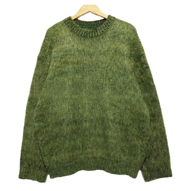 Thick Knitted Retro Round Neck Pullover Sweater for Men