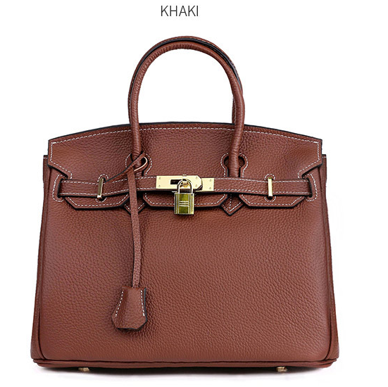 Platinum Lychee Cowhide Handbag