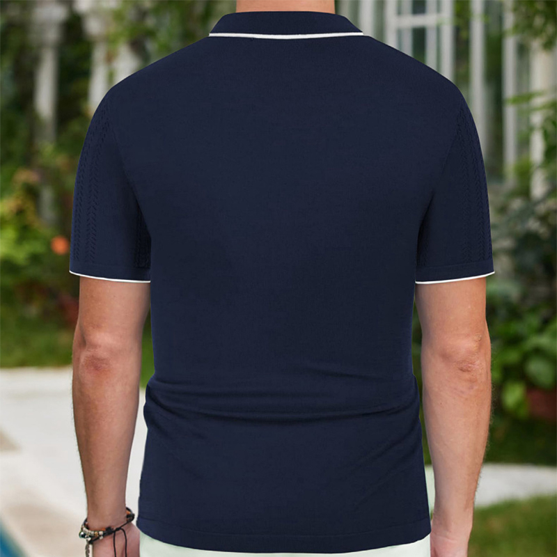 Men's Summer Polo Shirt – Button Lapel Top