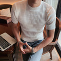 Summer New Men's Casual Striped Knit T-Shirt