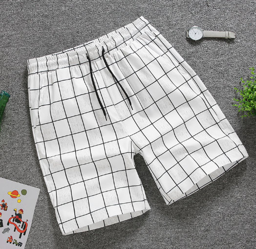 High-End Plaid Loose Beach Shorts for Men