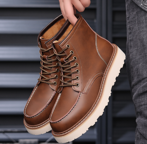 2026 British Style Mid-High Men's Tooling Shoes