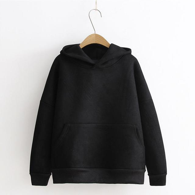 Suede Pullover Hoodie with Hood