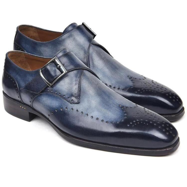 Gradient Color Pointed Toe Business Leather Shoes for Men