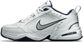 Nike Mens Air Monarch IV Walking Shoes White/Metallic Silver/Midnight Navy Size 11.5
