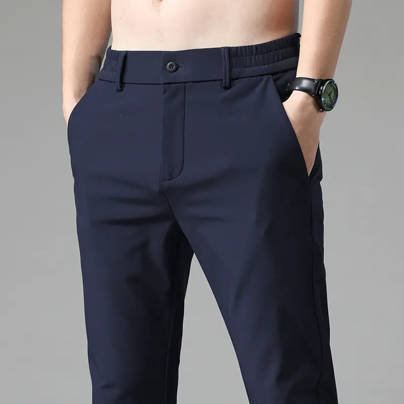 Slim Fit Solid Versatile Suit Pants for Men with Small Feet