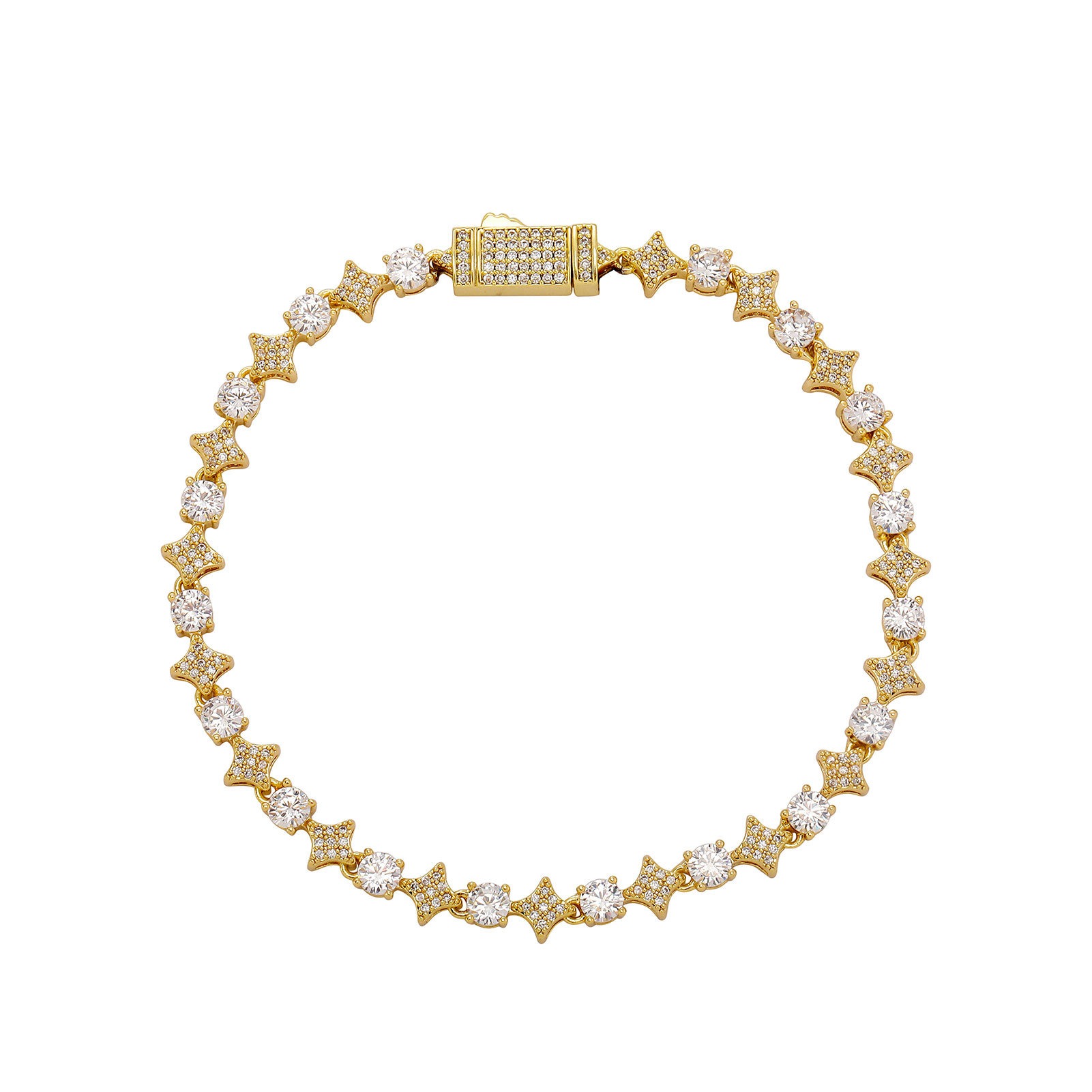 Personalized Zircon Tennis Necklace & Bracelet for Men – Hip Hop Style