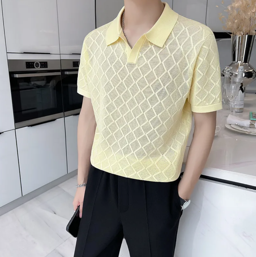 Men's Summer Hollow Lapel Tee