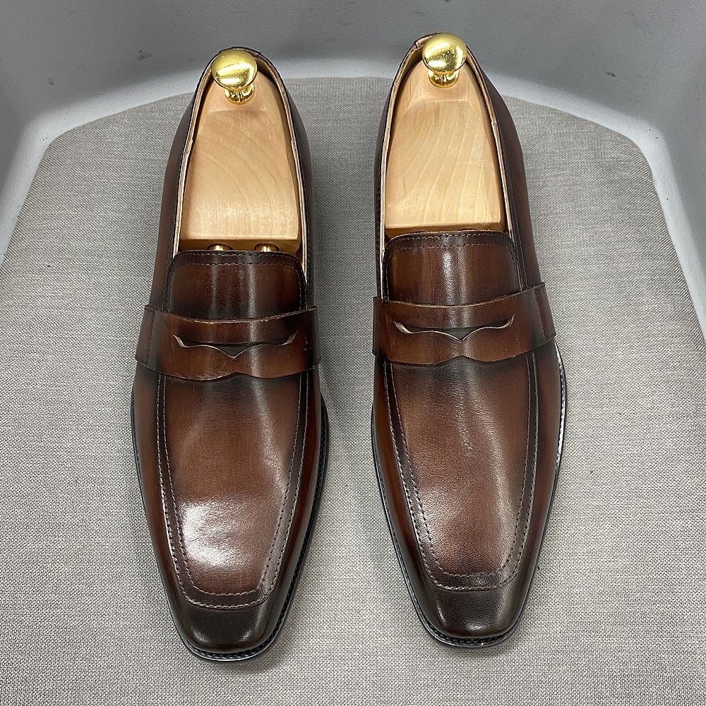 Classic Italian Leather Business Dress Loafers