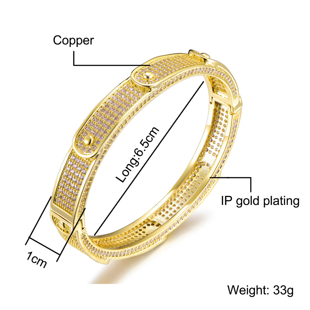 Men's Hip Hop Bracelet with Zircon Stones