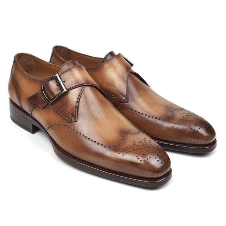 Gradient Color Pointed Toe Business Leather Shoes for Men