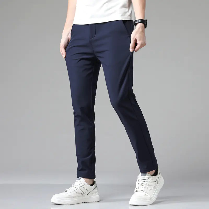 Slim Fit Solid Versatile Suit Pants for Men with Small Feet