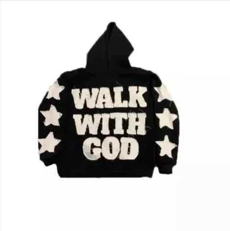 Hip-Hop Letter Embroidered Hoodie