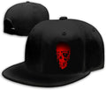 Red Half Face Horror Skull Hat Reaper Grim Snapback Hat for Men Women Black Adjustable Adult Baseball Cap Trucker Dad Hat Flat Bill Hip Hop Cap for Men