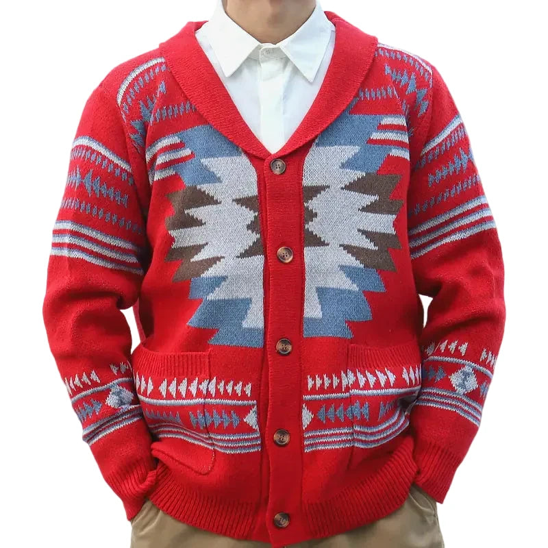 Vintage Jacquard Sweater for Men - Autumn & Winter