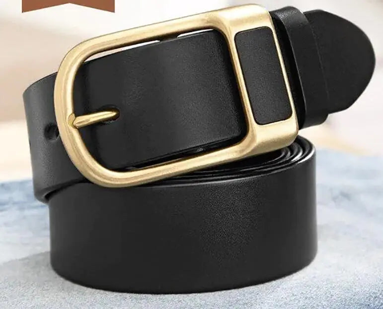Vintage Buckle Leather Belt for Men's Casual Pants