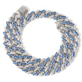 Hip Hop Cuban Chain with Aquamarine Zircon Stones