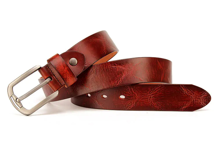 Genuine Leather Vintage Belt for Casual Jeans Wear