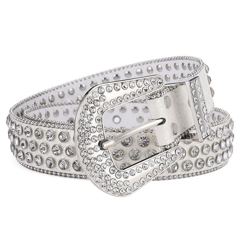 Y2K Punk Rock Style Studded Leather Belt for Men