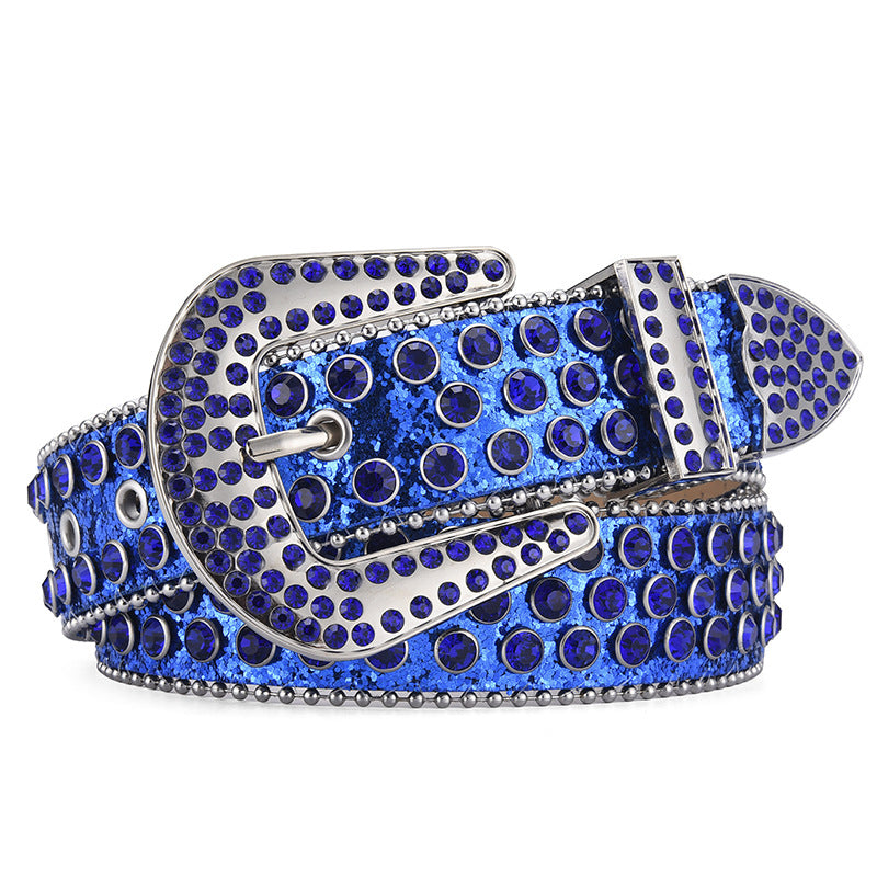 Y2K Punk Rock Style Studded Leather Belt for Men