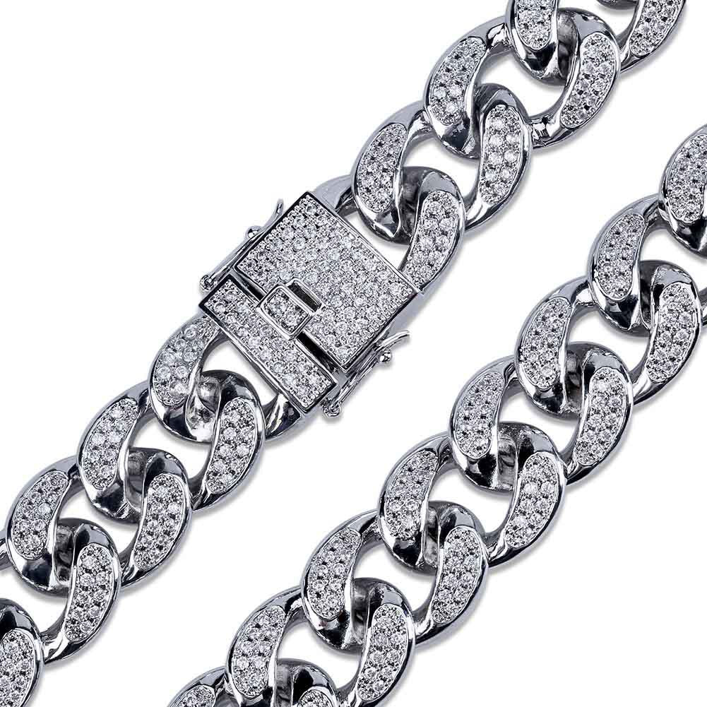 Men's Hip Hop Cuban Miami Gold Chain with Zircon Necklace