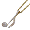 Hip Hop Note Pendant Necklace with Zircon Stones