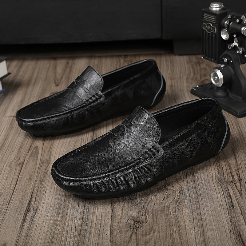 Men's Genuine Leather Breathable Loafers - Summer Style