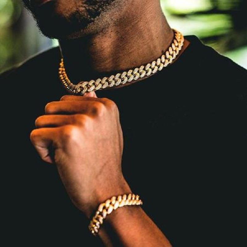 Men's Hip Hop Blinged-Out Cuban Link Necklace