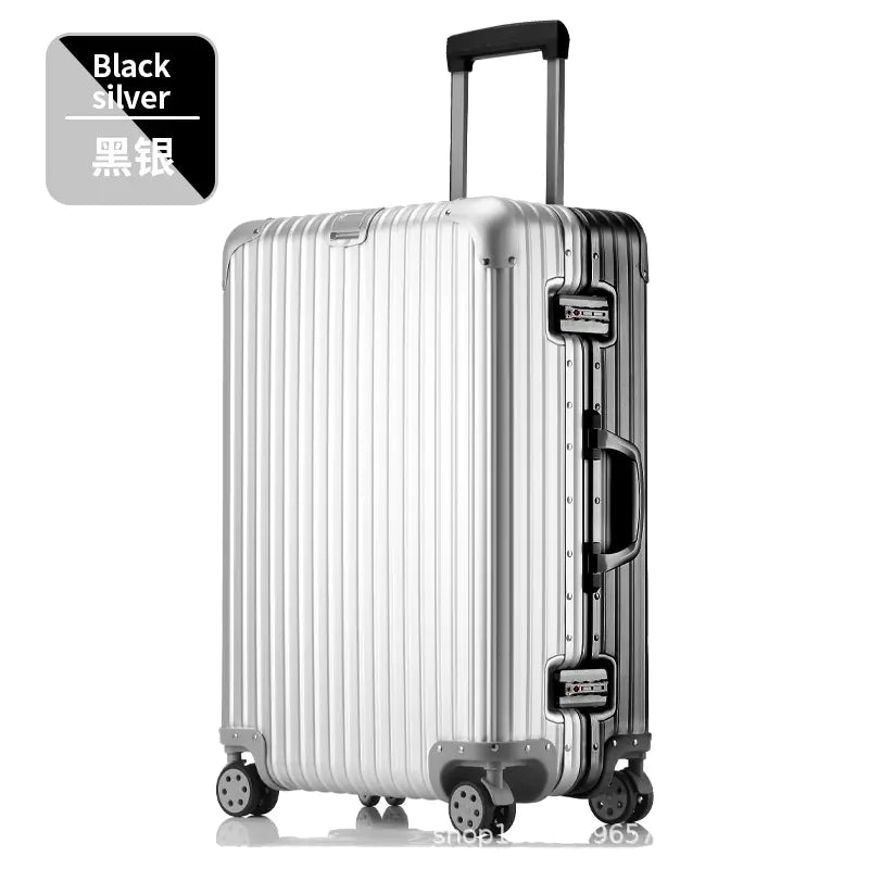 Aluminum-Magnesium Alloy Rolling Business Luggage 20/24/28"