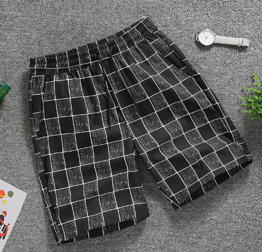 High-End Plaid Loose Beach Shorts for Men