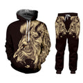 Casual Men's Tracksuit with Hoodie and Printed Pants