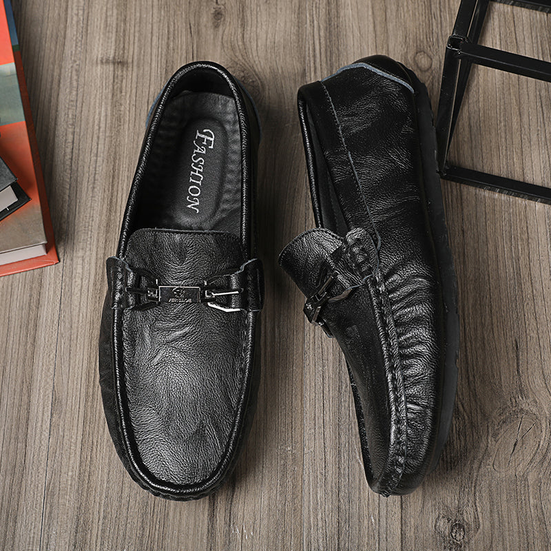Men's Genuine Leather Breathable Loafers - Summer Style