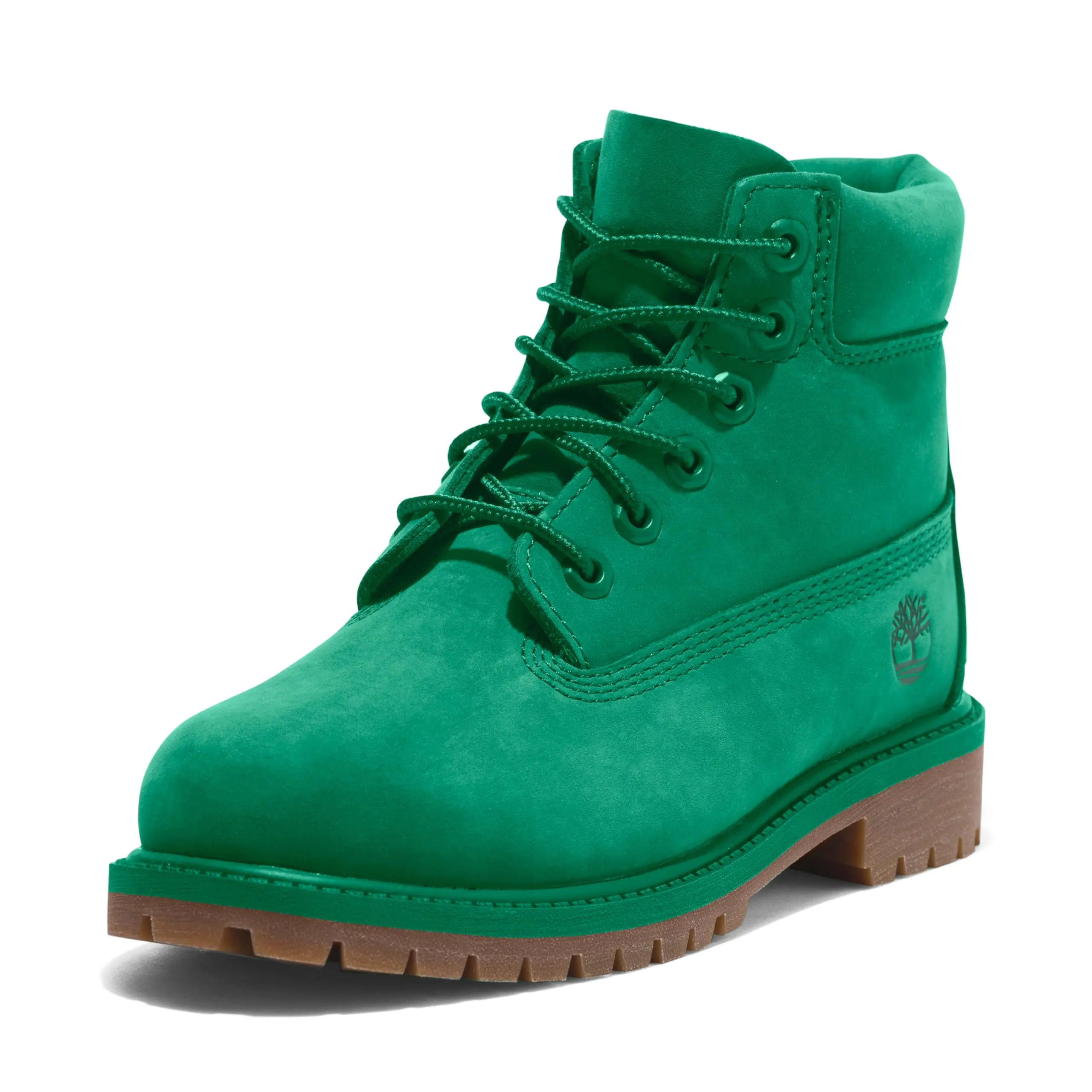 Timberland Boys 6" Premium Waterproof Fashion Boot Medium Green Nubuck 4 Little Kid