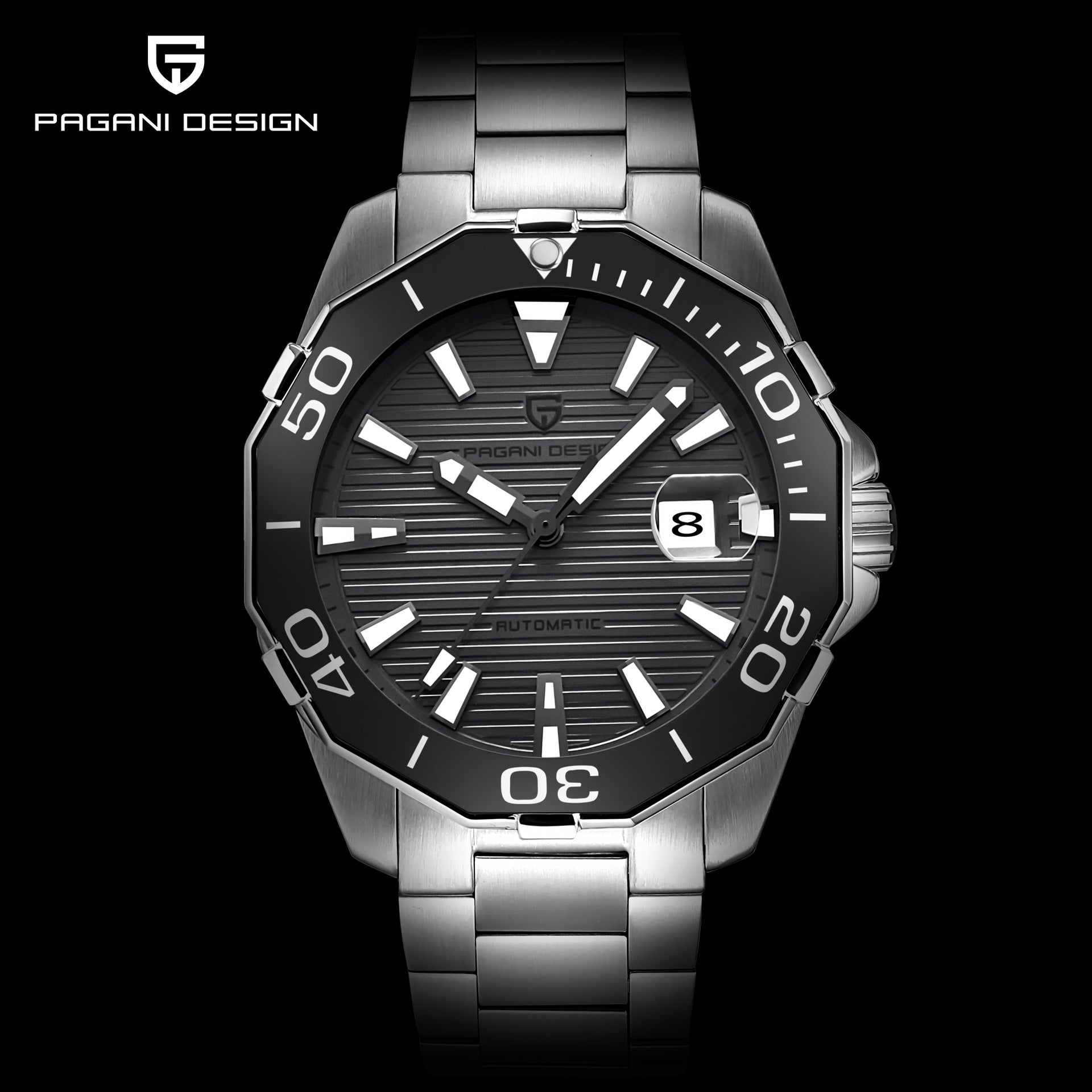 Men's Multifunctional Round Steel Watch with Steel Band