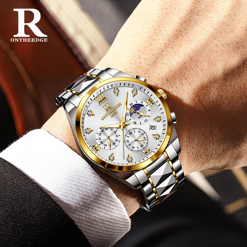 Luxury Waterproof Stainless Steel Quartz Watch (One Piece)