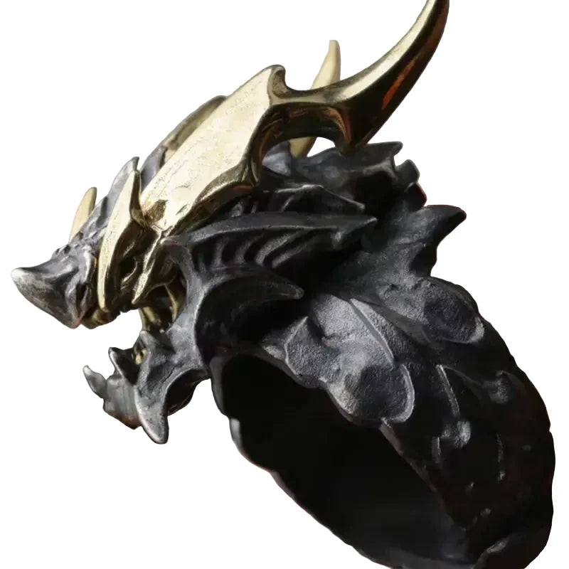 Retro Distressed Gargoyles Ring for Men